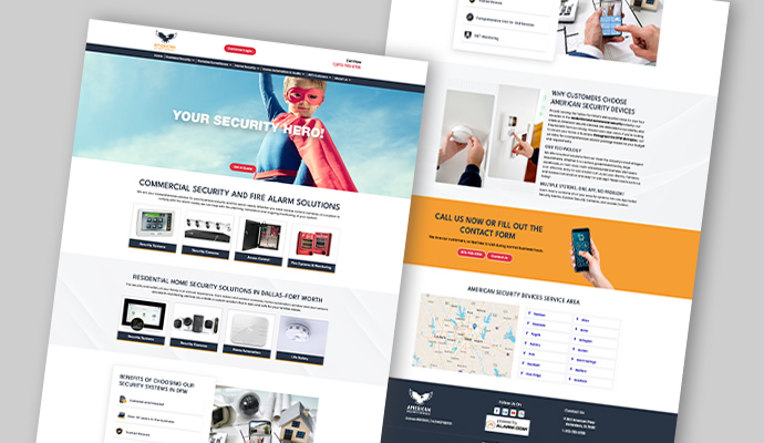 American Security Devices website design
